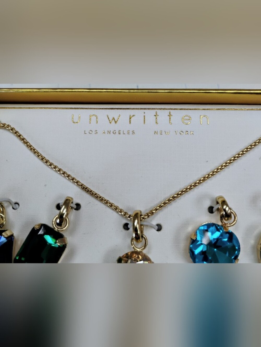 NWT 14K Gold-Plated Necklace w/ Nine Pendants/Charms - Picture 2 of 6
